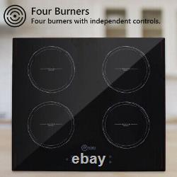 2000W Electric Ceramic Hob Touch Control 4 Zone 60cm Satin Glass Kitchen Cooker