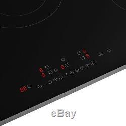 220-240V Black 90cm 5 Zone Electric Ceramic Hob Frameless Touch Control Cooking