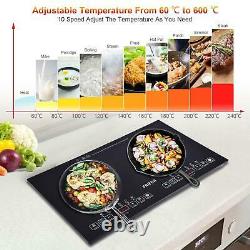 220V 2 Burner Electric Cooktop Stove Touch Control Worktop Electric Ceramic Hob