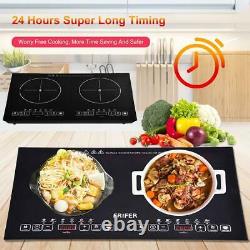 220V 2 Burner Electric Cooktop Stove Touch Control Worktop Electric Ceramic Hob
