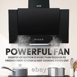 4 Zone Ceramic Hob & 60cm Angled Chimney Cooker Hood Bundle