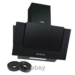 4 Zone Ceramic Hob & 60cm Angled Chimney Cooker Hood Bundle