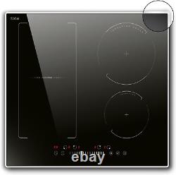 4 Zone Induction Hob, Electric Hob 59Cm, 7200W Built-In Cooktop with Flexible Zo