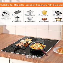 4 Zone Induction Hob, Electric Hob 59Cm, 7200W Built-In Cooktop with Flexible Zo