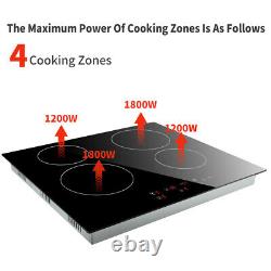 57Cm Ceramic Hob with Electricity 4 Cooking Zones Touch Controls & Black Built-In