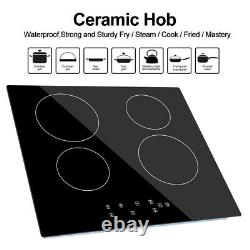 6000W 60cm Electric Ceramic Hob 4 Zone Built-in Ceramic Hob with Touch Controls