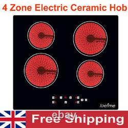 6000W Electric Ceramic Hob Touch Control 4 Zone 60cm Satin Glass Kitchen Cooker