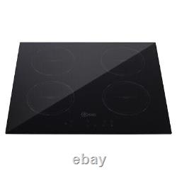 60cm 4 Zone Built-in Touch Control 7000With9200W Induction Hob Burners Timer Black
