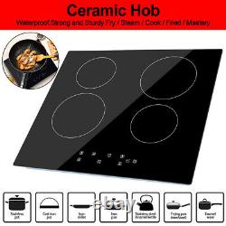 60cm 4 Zone Electric Ceramic Hob 6000W, Black Satin Glass, Touch Control New