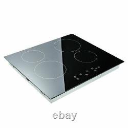 60cm Black 4 Zone Frameless Control Electric Ceramic Hob Built-in Worktop&Touch