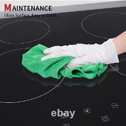 60cm Electric Ceramic Hob & Child Lock, Black, 4 Zone, Built-in, Touch Control Timer