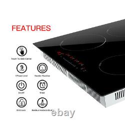 60cm Electric Induction Hob Built-in Cooktop 4 Zone Touch Control Black Lock UK