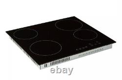 60cm Glass Electric Ceramic Hob Black Built-in Touch Controls
