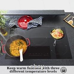 77cm Ceramic Hob, Built in Black Glass 5 Burners Electric Cookers Hob