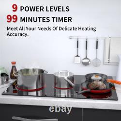 77cm Electric Ceramic Hob 5 Zone Cooktop Built-in Worktop Touch Control Timer UK