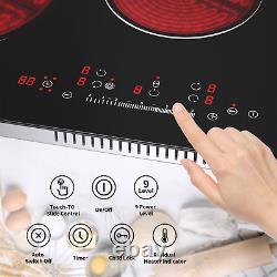 77cm Electric Ceramic Stove Hob 5 Zone Cooktop Built-in Touch Control Timer UK