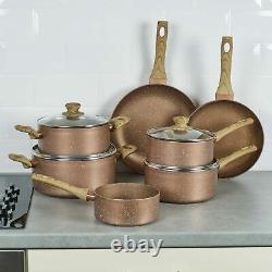 7Pc Ceramic Induction Cooking Pot Set Aluminium Saucepans Cookware Set with Lid