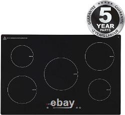 90Cm Black Touch Control 5 Zone Induction Hob with Child Lock