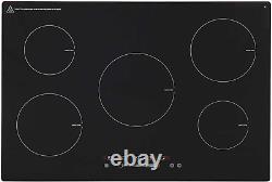 90Cm Black Touch Control 5 Zone Induction Hob with Child Lock