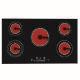 90cm 5 Zone 9 Levels Frameless Touch Control Electric Ceramic Hob In Black 8600w