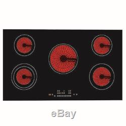 90cm 5 Zone 9 Levels Frameless Touch Control Electric Ceramic Hob in Black 8600W