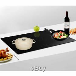 90cm 5 Zone Built-in Touch Control Electric Ceramic Induction Hob Cooker Black