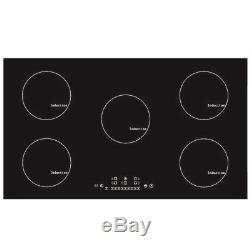 90cm 5 Zone Built-in Touch Control Induction Hob in Black 9300W