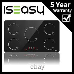 90cm 5 Zone Electric Induction Hob In Black Built-in Touch Control Child Lock UK