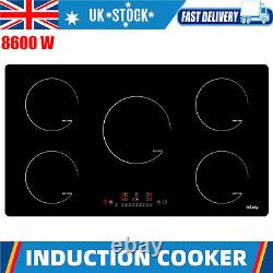 90cm Black Touch Control 5 Zone Induction Hob With Touch Control Child lock Timer