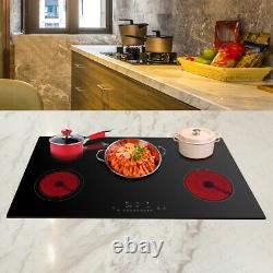 90cm Ceramic Hob Cookology, DTL-8600W, Black, Built-in, Electric, Touch Controls UK