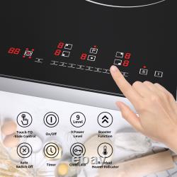 90cm Induction Hob 5 Zone Built-in Cooktop Touch Control Timer Child Safety Lock