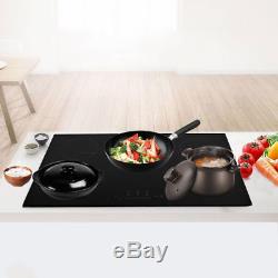 9300W 90cm 5 Zone Touch Control Electric Induction Hob in Black Cooker Tools
