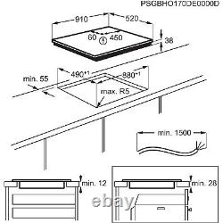 AEG 3000 Series 90cm 5 Zone Ceramic Hob HRE95770FB