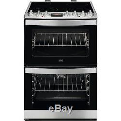 AEG CCB6740ACM 60cm Double Oven Electric Cooker With Ceramic Hob St CCB6740ACM