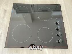 AEG HK614000CB 59x52cm Side Control Four Zone Electric Ceramic Hob Black New