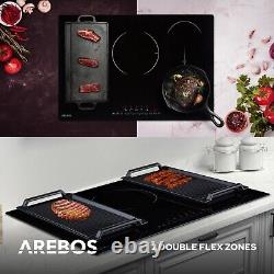 AREBOS induction hob Glass ceramic hob Cooking plates Self-sufficient 9800 W