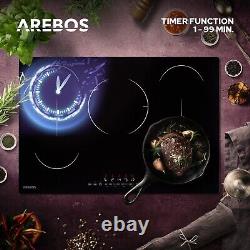 AREBOS induction hob Glass ceramic hob Cooking plates Self-sufficient 9800 W