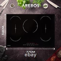 AREBOS induction hob Glass ceramic hob Cooking plates Self-sufficient 9800 W