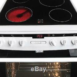 Amica 608CE2TAW 60cm White Free Standing Single Electric Cooker With Ceramic Hob