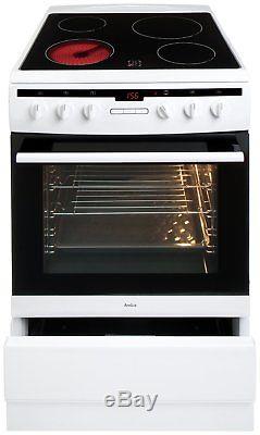 Amica 608CE2TAW Free Standing 60cm 4 Hob Single Electric Cooker White