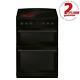 Amica Afc6550bl 60cm Freestanding Double Electric Oven Cooker With Ceramic Hob
