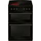 Amica Afc6550bl Free Standing A/a Electric Cooker With Ceramic Hob 60cm Black