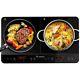 Aobosi Double Induction Hob, Induction Cooker 2800w Glass Hot Plate 10 Setting N