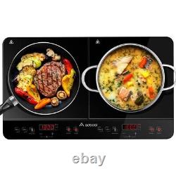 Aobosi Double Induction hob, Induction Cooker 2800W Glass Hot Plate 10 Setting N