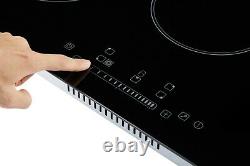 Arebos glass ceramic hob with 5 hot plates and Sensor Touch 5 zone hob