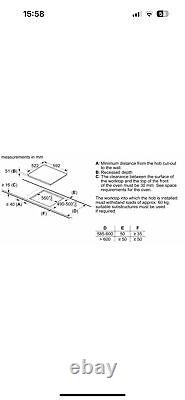 BOSCH INDUCTION HOB BLACK 60CM PUE611BF1B 13amp plug in HW181217-04