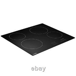 Baridi 60cm Built-In Ceramic Hob with 4 Cooking Zones, Black Glass DH131