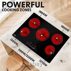 Baridi 77cm Ceramic Hob 5 Cooking Zones Touch Control Refurbished Grade A
