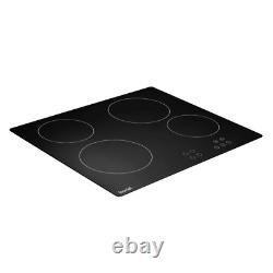 Baridi Built-In Ceramic Electric Cooker Hob 4 Cooking Zones 60cm Black Glass B