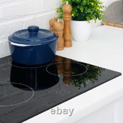 Baridi Built-In Ceramic Electric Cooker Hob 4 Cooking Zones 60cm Black Glass B